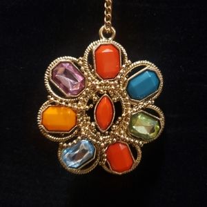 Multi color statement necklace